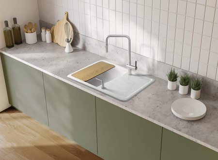 Zlewozmywak ceramiczny 1-komorowy z ociekaczem ZCM_6113 - Deante