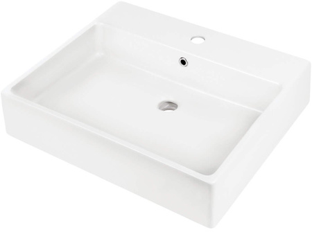Umywalka ceramiczna nablatowa/ścienna z miejscem na baterię - 60x50 cm CDT_6U6S - Deante