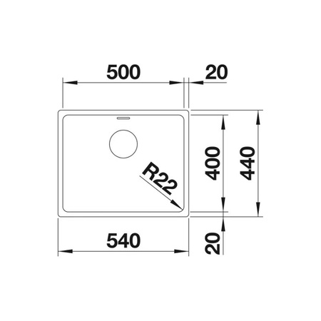 Zlew jednokomorowy BLANCO ANDANO 500-U stal polerowana - 522967