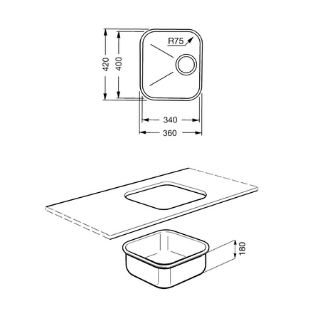 Zlewozmywak ze stali nierdzewnej UM34 - Smeg
