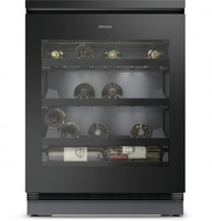 Chłodziarka do wina do zabudowy pod blatem wysokość 82-88 cm KWTUS 7054 F Szkło w kolorze ObsidianBlack - MIELE 12519490