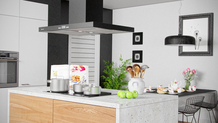 Okap kuchenny wyspowy GLOBALO NOMINA ISOLA 90.4 SENSOR BLACK