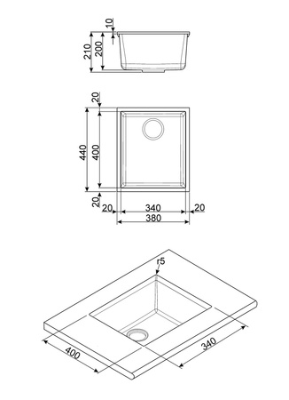 Zlewozmywak ze stali nierdzewnej UM40 - Smeg
