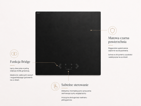 Płyta indukcyjna matowa GLOBALO AUNI 60.1 H2H BLACK MAT