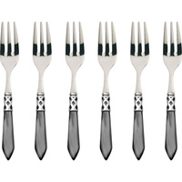 Bugatti ALADDIN Czarny zestaw 6 widelczyków do ciasta w pudełku ALCNM-N4217