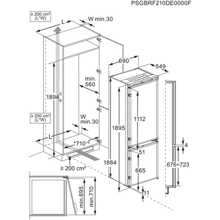 Lodówka do zabudowy ELECTROLUX GreenZone 700 MaxiSpace 188,4cm - KNP7TE75S