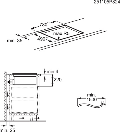 Płyta indukcyjna z okapem matowa AEG NCP84C01AZ Bridge eXtractor SaphirMatt 83cm