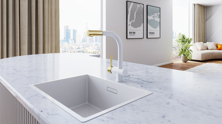 Bateria kuchenna GLOBALO LOBIO WHITE/LIGHT GOLD RING 1.1