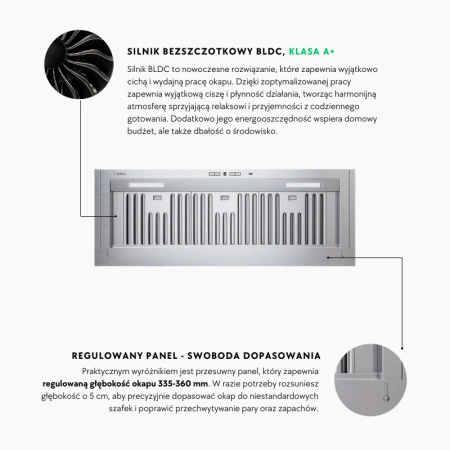 Okap kuchenny podszafkowy GLOBALO VELLARIS 90.1 INOX
