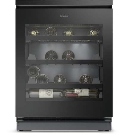 Chłodziarka do wina do zabudowy pod blatem wysokość 82-88 cm KWTUS 7054 F Szkło w kolorze ObsidianBlack - MIELE 12519490