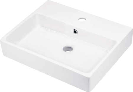 Umywalka ceramiczna nablatowa/ścienna z miejscem na baterię - 50x40 cm CDT_6U4S - Deante