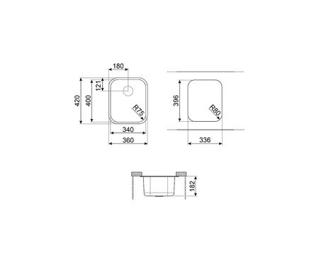 Zlewozmywak ze stali nierdzewnej UM40 - Smeg