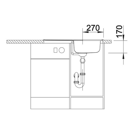 Zlew jednokomorowy BLANCO TIPO 45 S Compact stal matowa - 513441