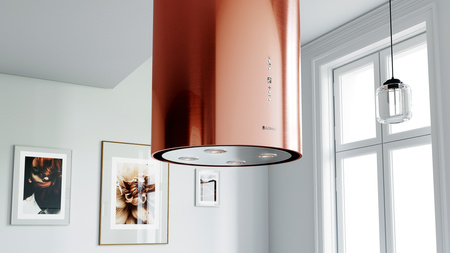 Okap kuchenny wyspowy GLOBALO CYLINDRO ISOLA 39.7 COPPER