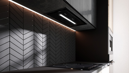 Okap kuchenny podszafkowy GLOBALO SAREDO 60.1 BLACK + turbina TW 3.1