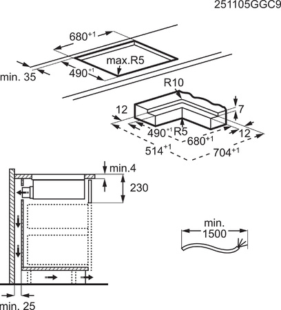 Płyta indukcyjna z okapem AEG NCH74B01CB Bridge eXtractor