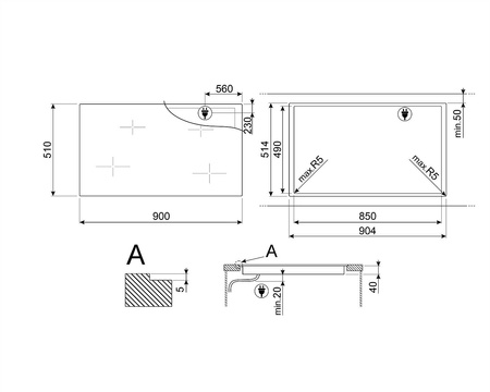 Płyta kuchenna SE494EMTD - Smeg