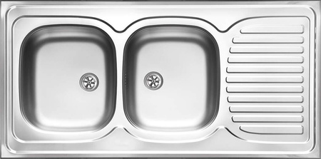 Zlewozmywak stalowy 2-komorowy z ociekaczem - nakładany ZE6_0210 - Deante