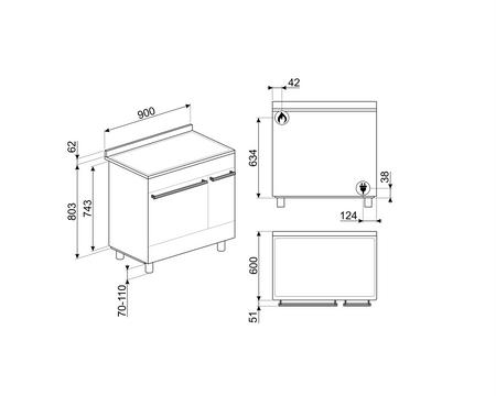 Kuchnia wolnostojąca C92GPX2 - Smeg