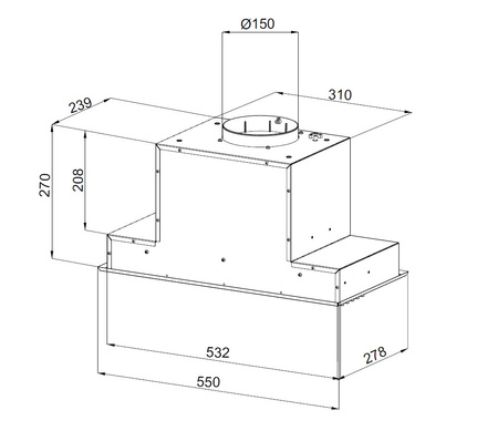 Okap kuchenny podszafkowy GLOBALO RETIO 60.2 LIGHT GOLD
