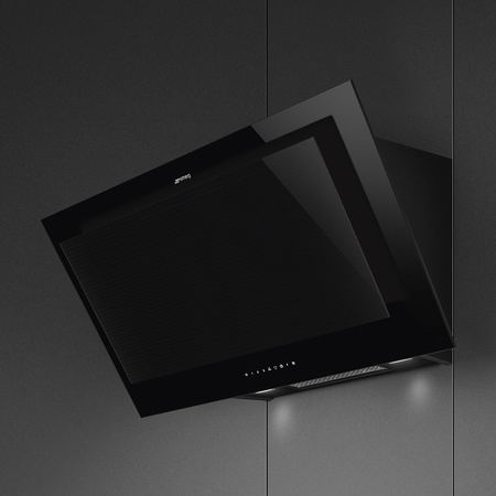Okap kuchenny, 90 cm, Linea, czarny KV194B3 - Smeg