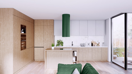 Okap kuchenny wyspowy GLOBALO CYLINDRO ISOLA 39.7 GREEN