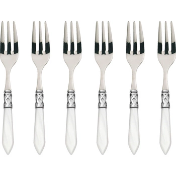 Bugatti ALADDIN Biały zestaw 6 widelczyków do ciasta w pudełku ALC1M-N4217