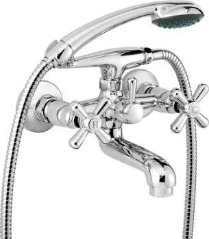 Bateria wannowa ścienna z zestawem prysznicowym BOS_011D - Deante