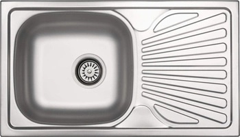 Zlewozmywak stalowy 1-komorowy z ociekaczem - odpływ 3.5" ZEL_0113 - Deante