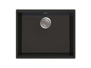Zlew kuchenny BERG  LINEA BRNL19L 1,0 OC 565x470 CZARNY BAZALT (DESKA W KOMPLECIE)