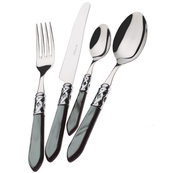 Bugatti ALADDIN Czarny zestaw obiadowy 24 cz. w opakowaniu ALCNM-S4250