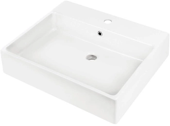 Umywalka ceramiczna nablatowa/ścienna z miejscem na baterię - 60x50 cm CDT_6U6S - Deante