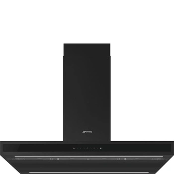 Okap wyspowy, 90 cm, czarny mat KLTI9L4MB - Smeg