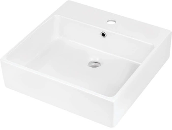 Umywalka ceramiczna nablatowa/ścienna z miejscem na baterię - 50x50 cm CDT_6U5S - Deante