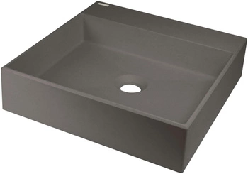 Umywalka granitowa nablatowa z miejscem na baterię - 400x400 mm CQR_TU4S - Deante