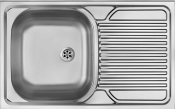 Zlewozmywak stalowy 1-komorowy z ociekaczem po prawej stronie - nakładany ZM5_011P - Deante