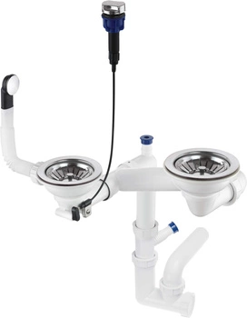 Syfon do zlewozmywaka granitowego 1.5- i 2-komorowego - Space-Saver ZXY_9973 - Deante