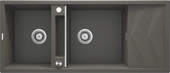 Zlewozmywak granitowy magnetyczny 2-komorowy z ociekaczem ZRM_T213 - Deante