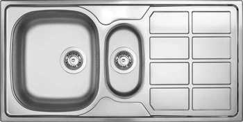 Zlewozmywak stalowy 1.5-komorowy z ociekaczem ZEO_351A - Deante