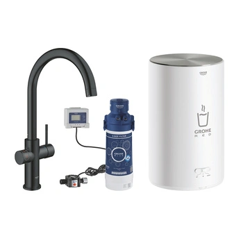 GROHE BATERIA RED DUO WYLEWKA I BOJLER W ROZM. M AKSAMITNA CZERŃ. 30083KS1