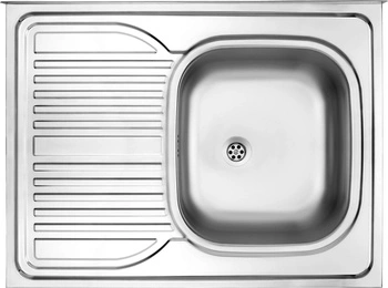 Zlewozmywak stalowy 1-komorowy z ociekaczem po lewej stronie - nakładany ZM6_011L - Deante