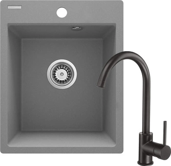 Zlewozmywak granitowy z baterią 1-komorowy ZRCBS103 - Deante