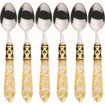 Bugatti ALADDIN GOLD -Komplet 6 łyżeczek do moka / kolor perłowa kość słoniowa ALD1G-N4208