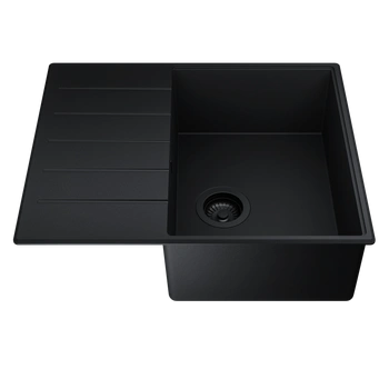 Zlew kuchenny z ociekaczem GLOBALO VIRELLA 45.1 BLACK/BL MAT