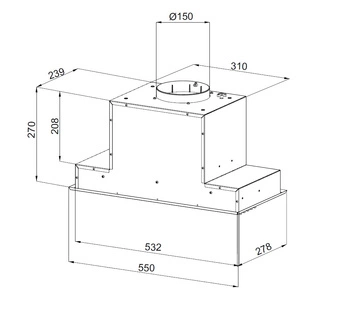 Okap kuchenny podszafkowy GLOBALO RETIO 60.2 LIGHT GOLD