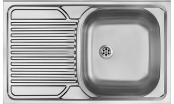 Zlewozmywak stalowy 1-komorowy z ociekaczem po lewej stronie - nakładany ZM5_311L - Deante