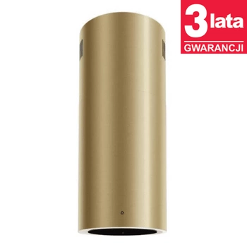 Okap kuchenny wyspowy CIARKO Design Tubus W - wyciąg Gold Steel CDW3801GS