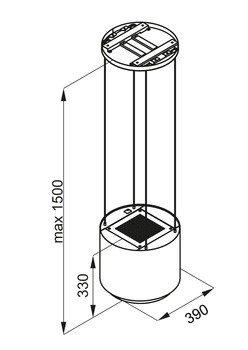 Okap kuchenny wyspowy GLOBALO ARENOFLOW 39.4 LIGHT GOLD MAT