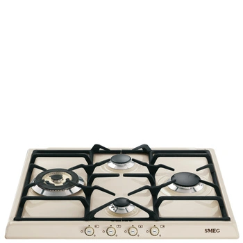 Płyta gazowa, 60 cm, Cortina, kremowa SR764PO - Smeg