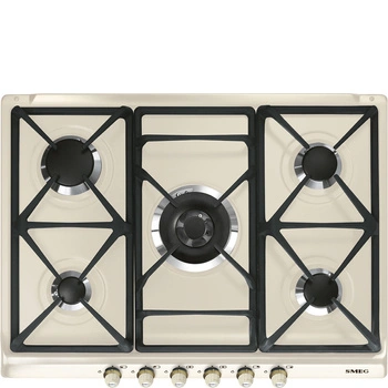 Płyta gazowa, 70 cm, Cortina, kremowa SR775PO - Smeg